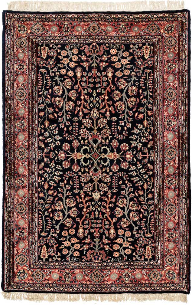 4' 7 x 6' 9 Hand Knotted Sarough Wool Rug