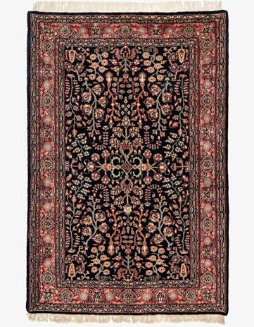 4' 7 x 6' 9 Hand Knotted Sarough Wool Rug