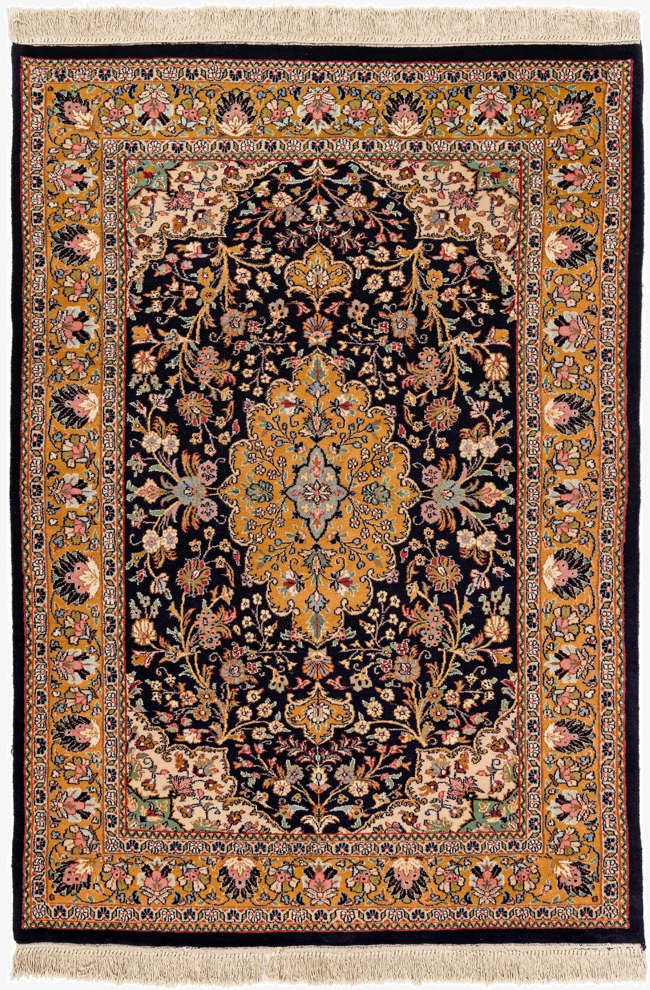 4' 5 x 6' 4  Hand Knotted Sarough Wool Rug