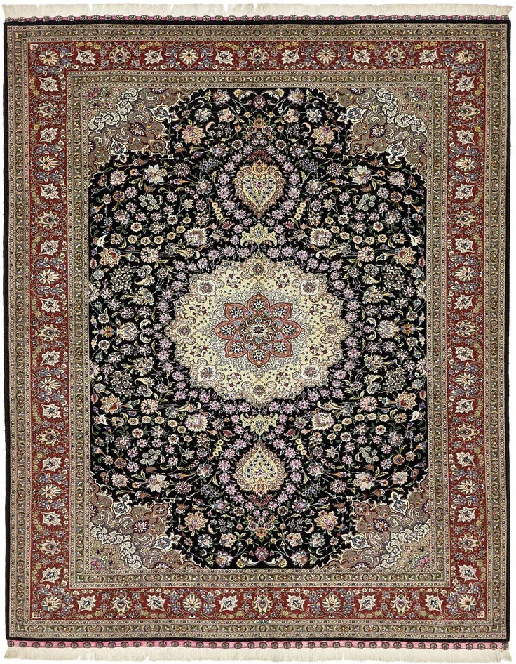 Detail image of 6' 6 x 10' Hand Knotted Tabriz Persian Rug