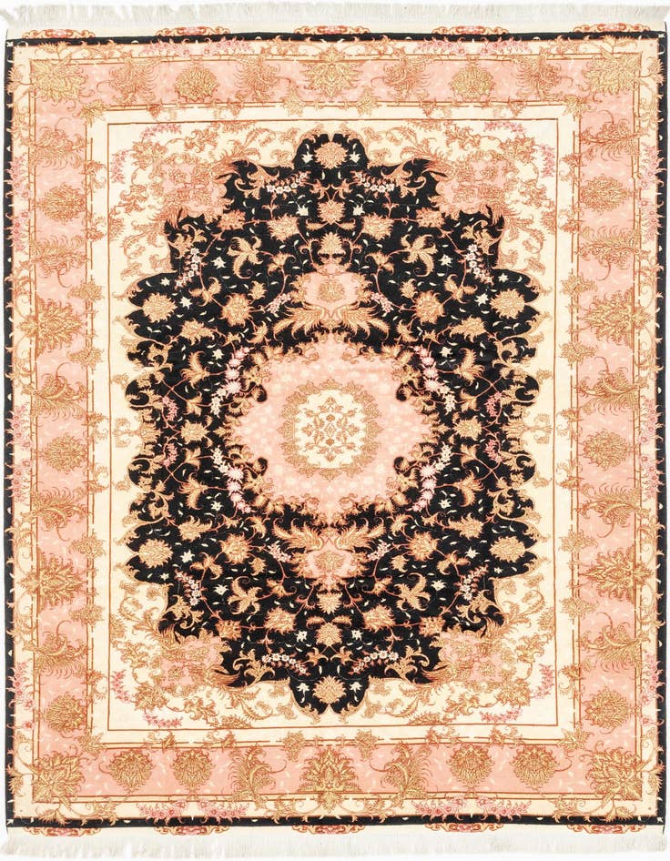 Detail image of 6' 7 x 9' 7 Hand Knotted Tabriz Persian Rug