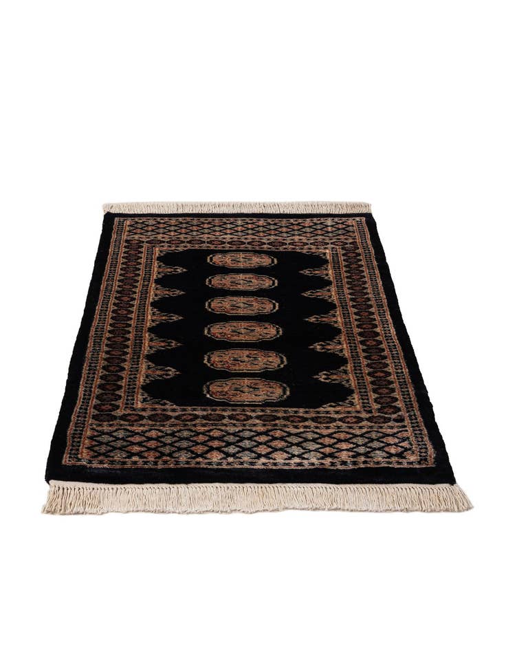 Detail image of 2' 8 x 4' 2 Hand Knotted Torkaman Persian Wool Rug