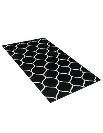 Black Trellis Frieze Rug