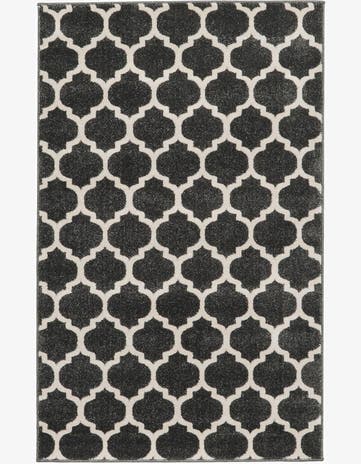 Black Trellis Rug