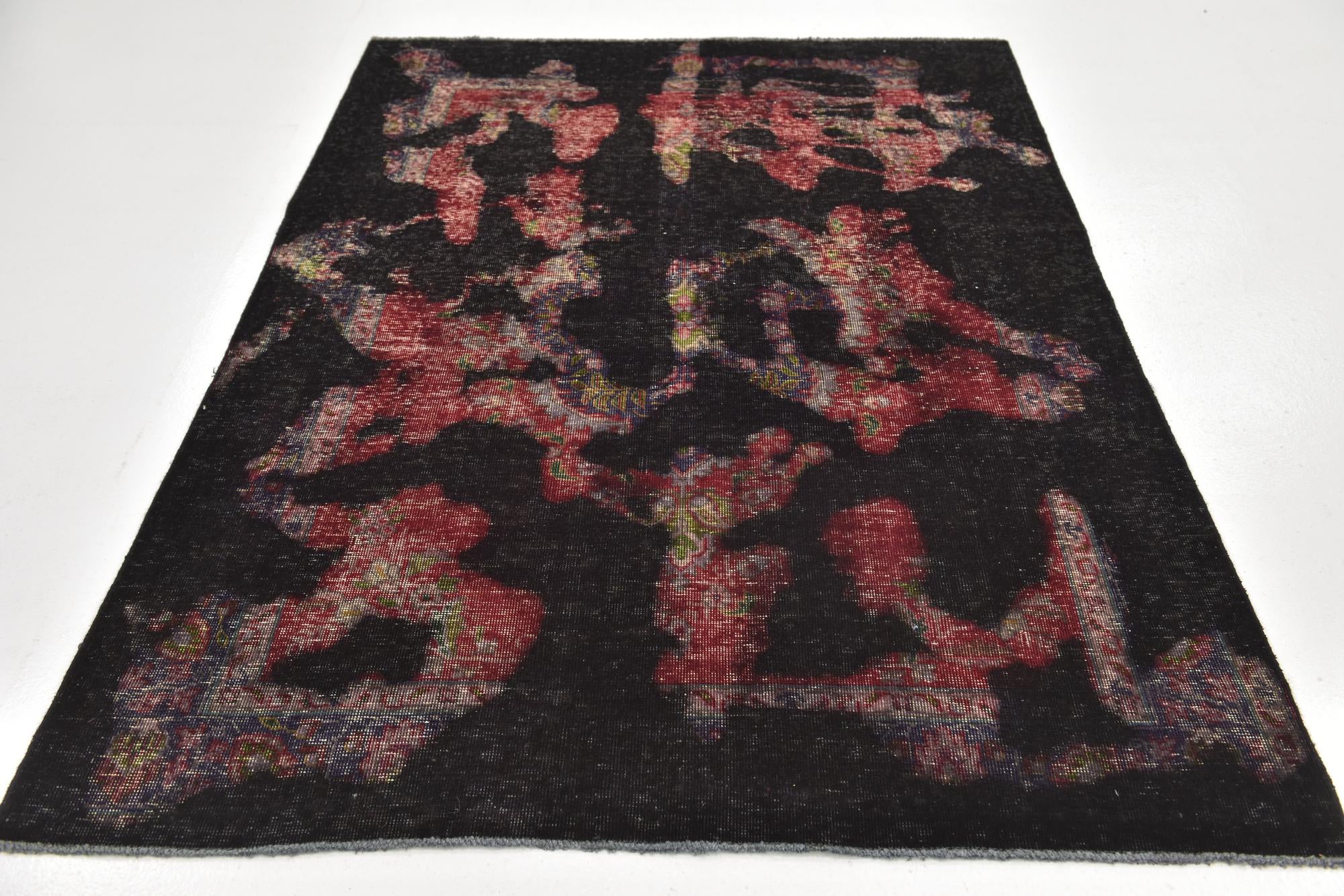 4' 8 x 6' 5 Hand Knotted Ultra Vintage Persian Wool Rug