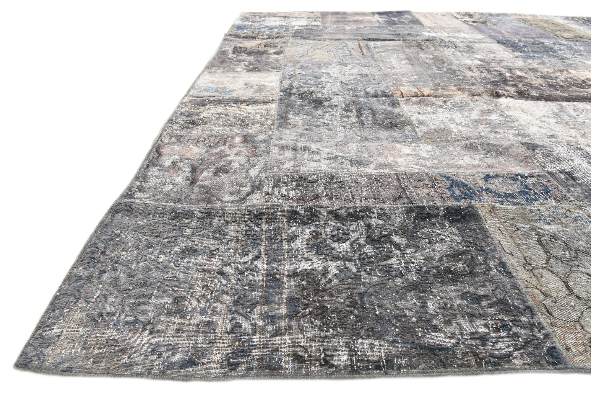 9' 1 x 12' 1 Hand Knotted Ultra Vintage Persian Wool Rug