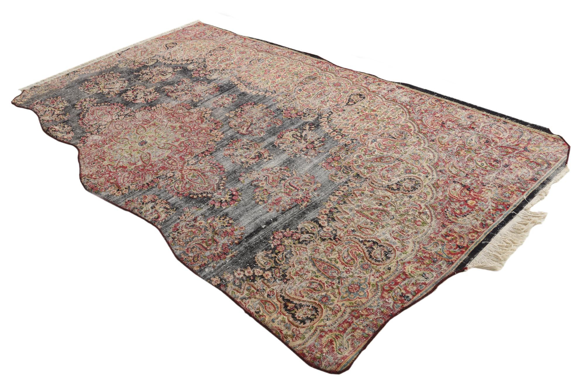 6' x 10' 9 Hand Knotted Ultra Vintage Persian Wool Rug