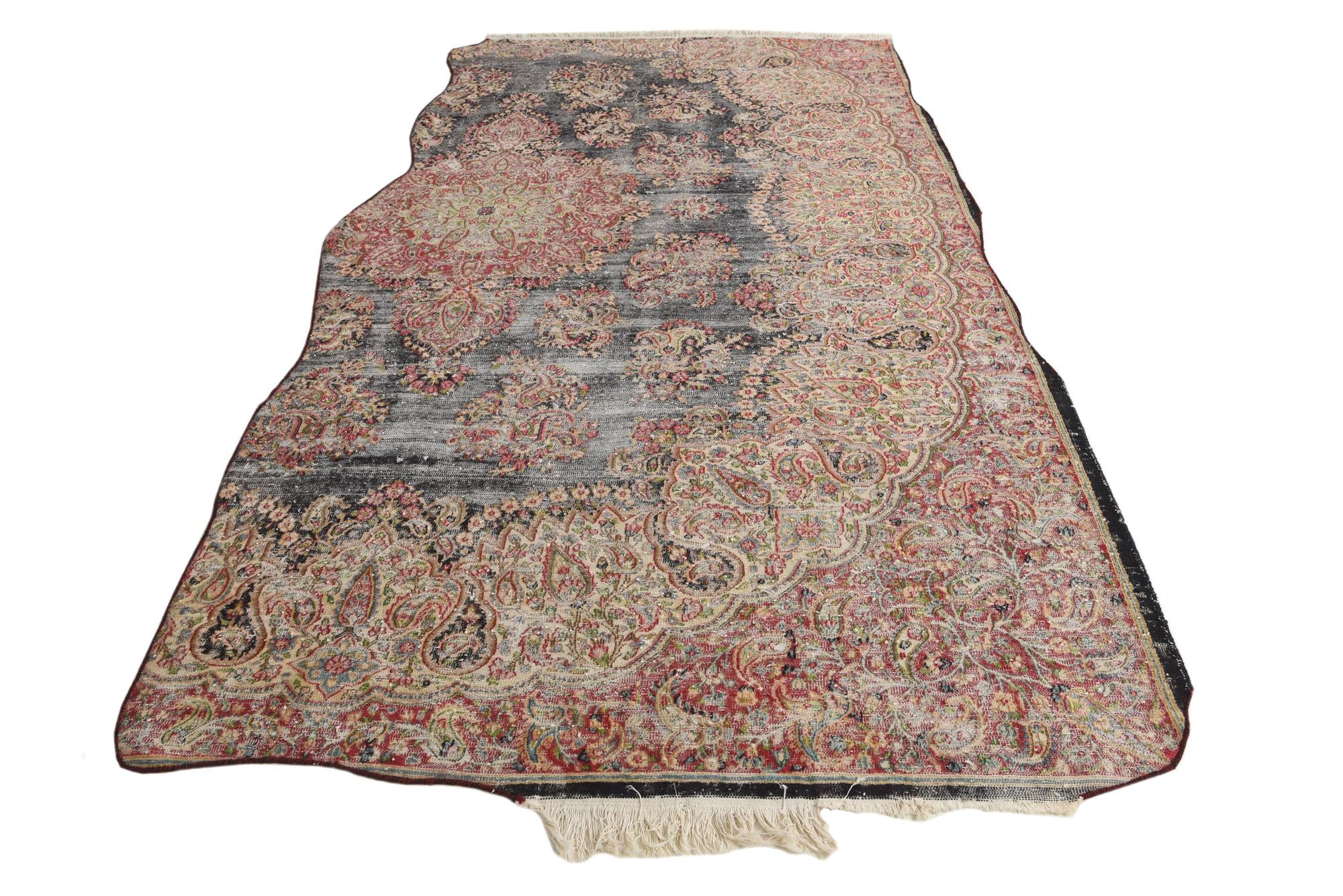6' x 10' 9 Hand Knotted Ultra Vintage Persian Wool Rug