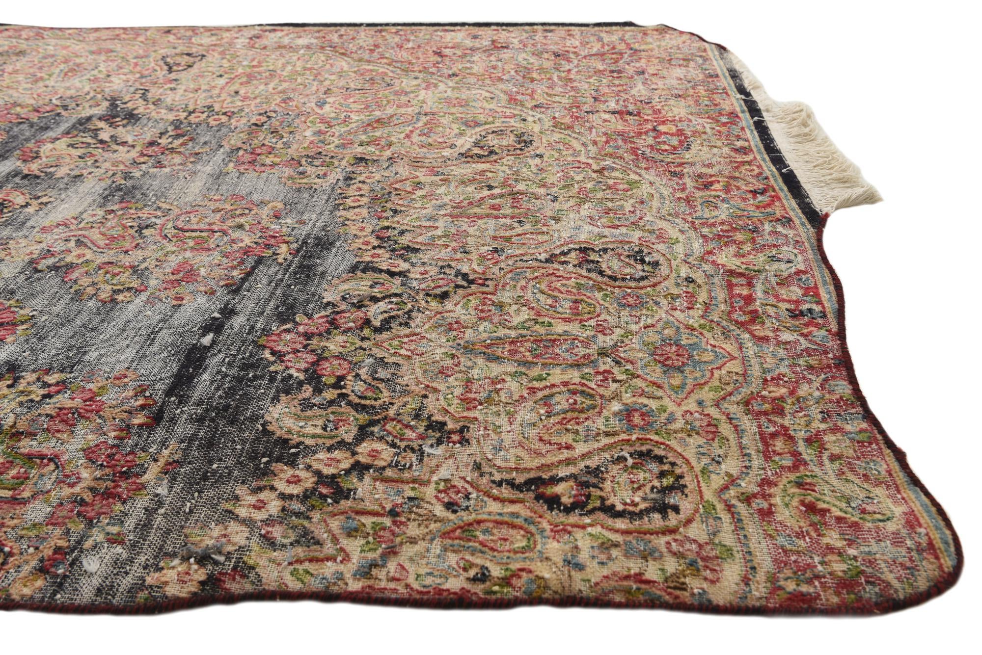 6' x 10' 9 Hand Knotted Ultra Vintage Persian Wool Rug