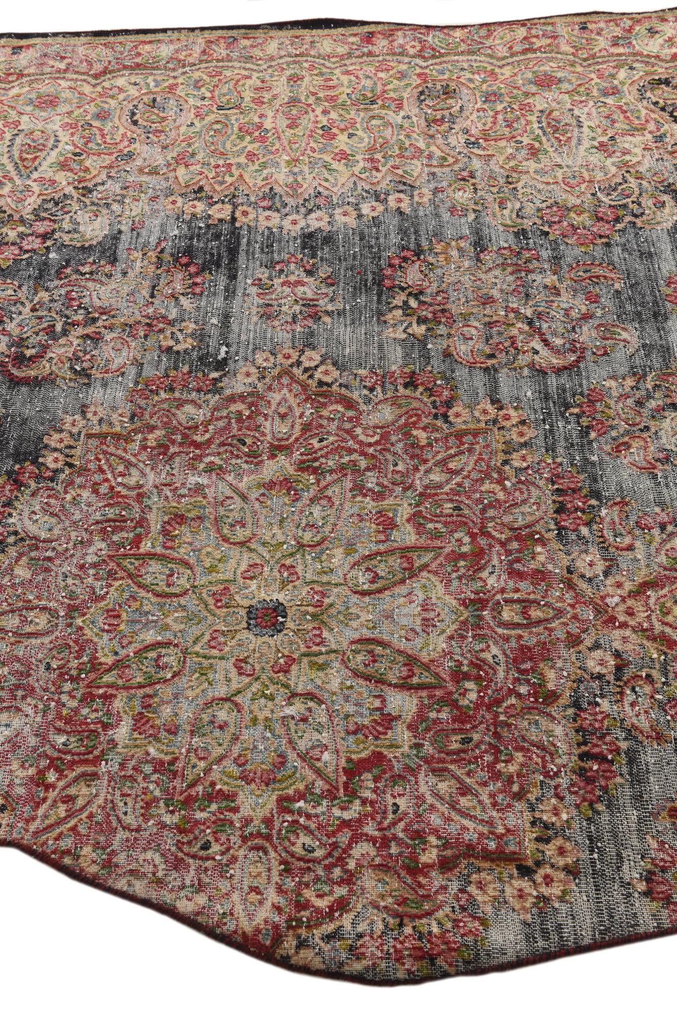 6' x 10' 9 Hand Knotted Ultra Vintage Persian Wool Rug