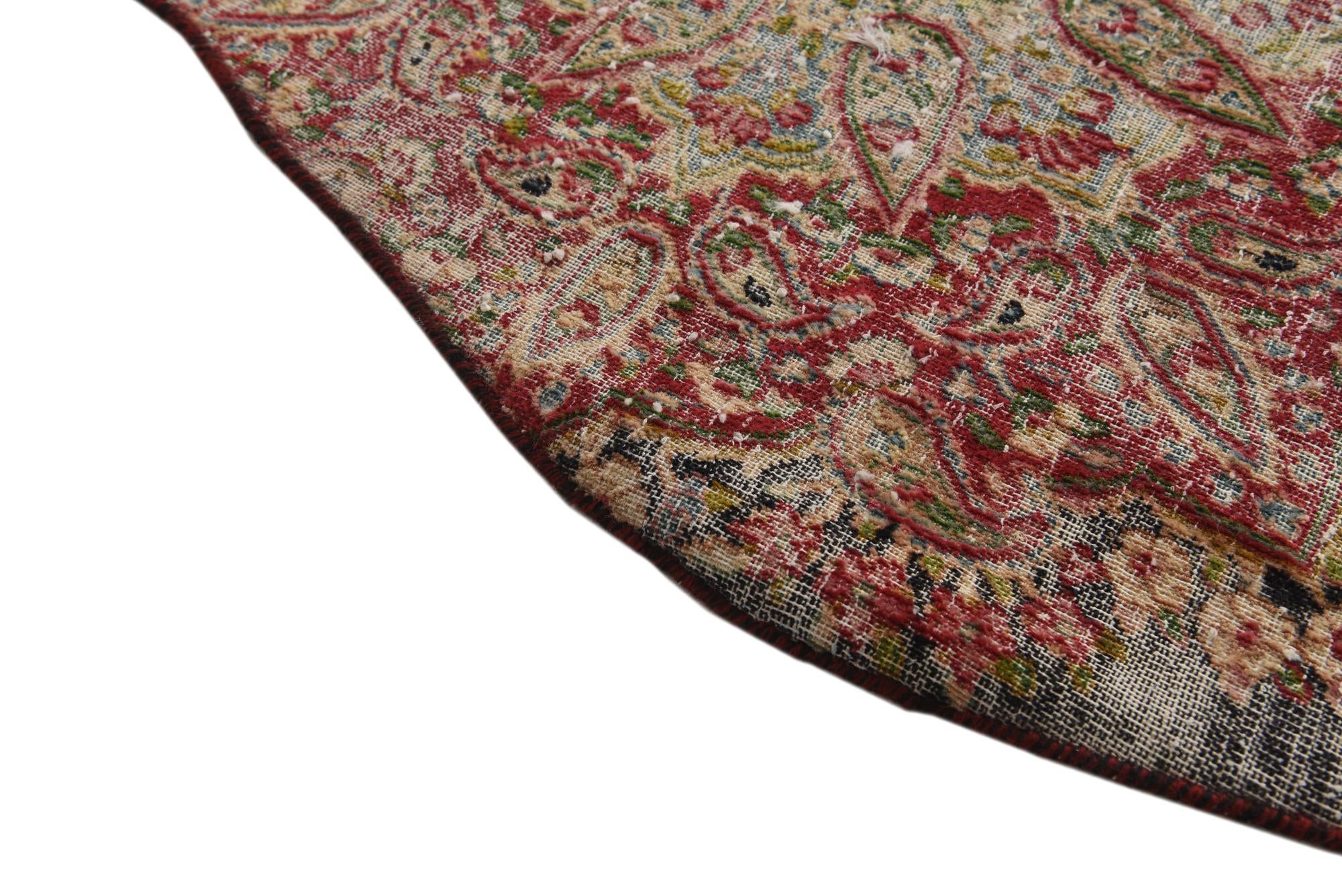 6' x 10' 9 Hand Knotted Ultra Vintage Persian Wool Rug