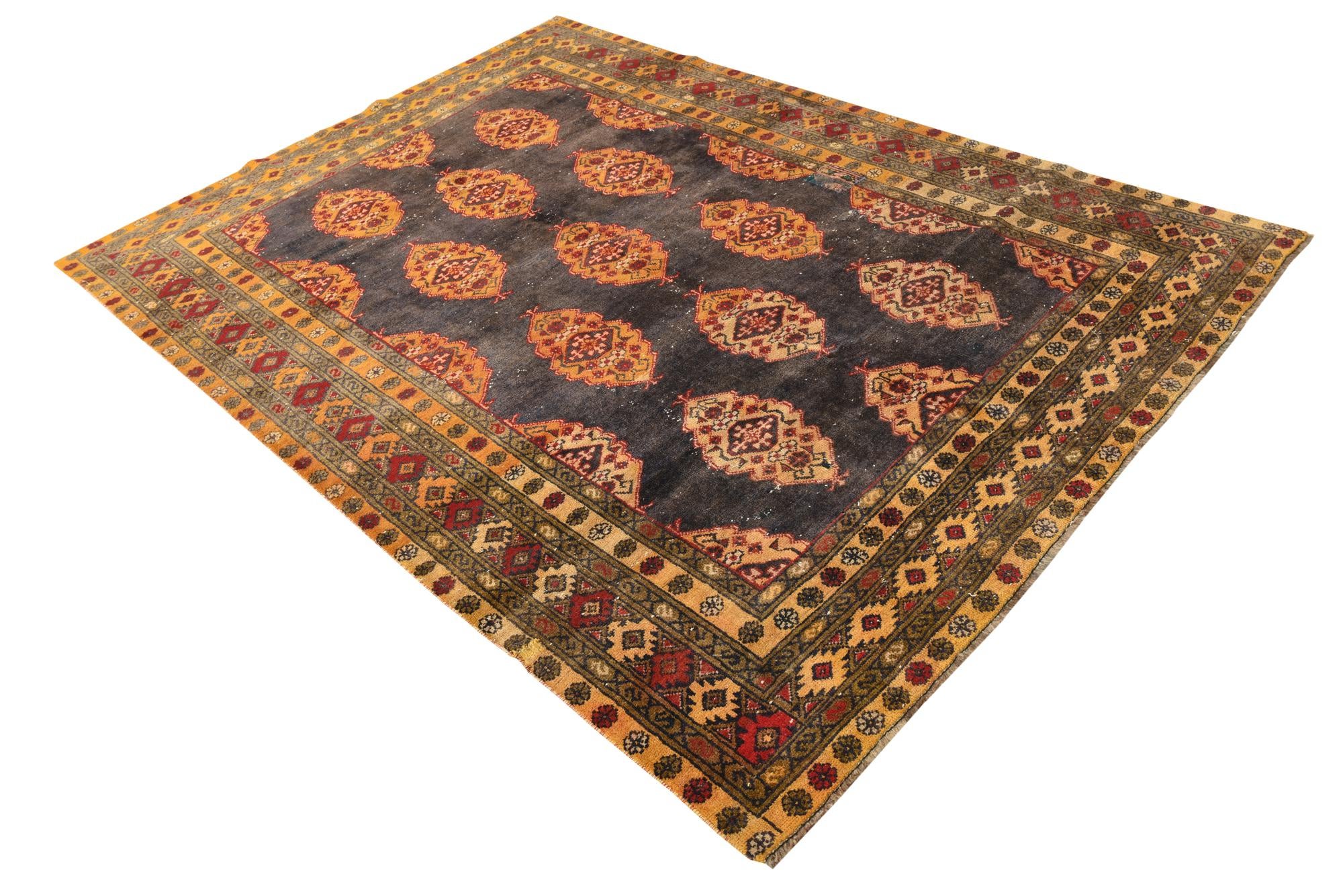 5' 6 x 8' Hand Knotted Ultra Vintage Persian Wool Rug