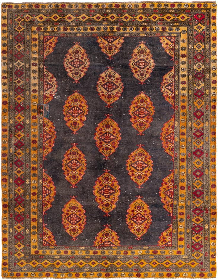 Detail image of 5' 6 x 8' Hand Knotted Ultra Vintage Persian Wool Rug