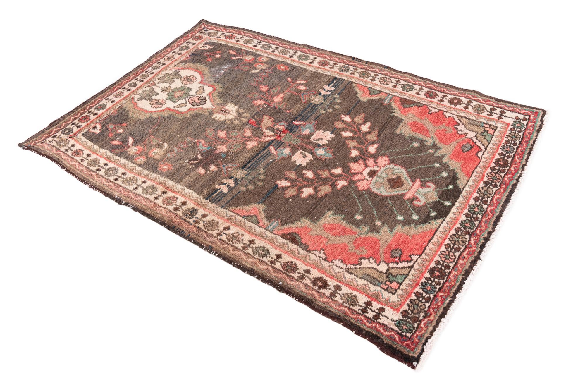 3' 5 x 5' Hand Knotted Ultra Vintage Persian Wool Rug