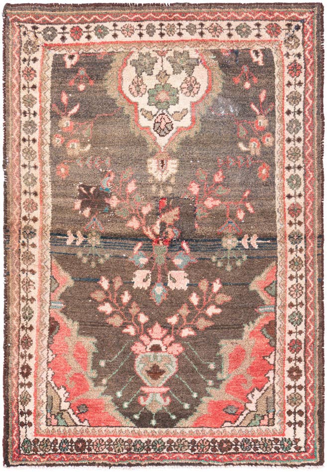 Detail image of 3' 5 x 5' Hand Knotted Ultra Vintage Persian Wool Rug