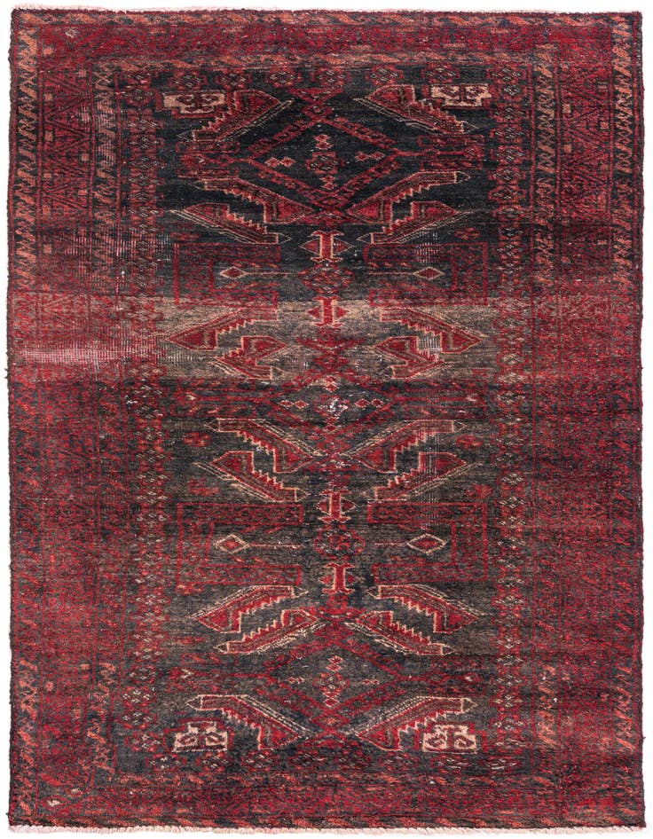 Detail image of 2' 9 x 5' 2 Hand Knotted Ultra Vintage Persian Wool Rug