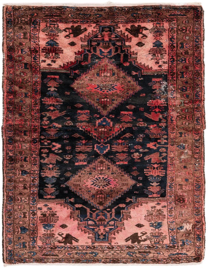  3' 6 x 5' 6  Hand Knotted Ultra Vintage Persian W...