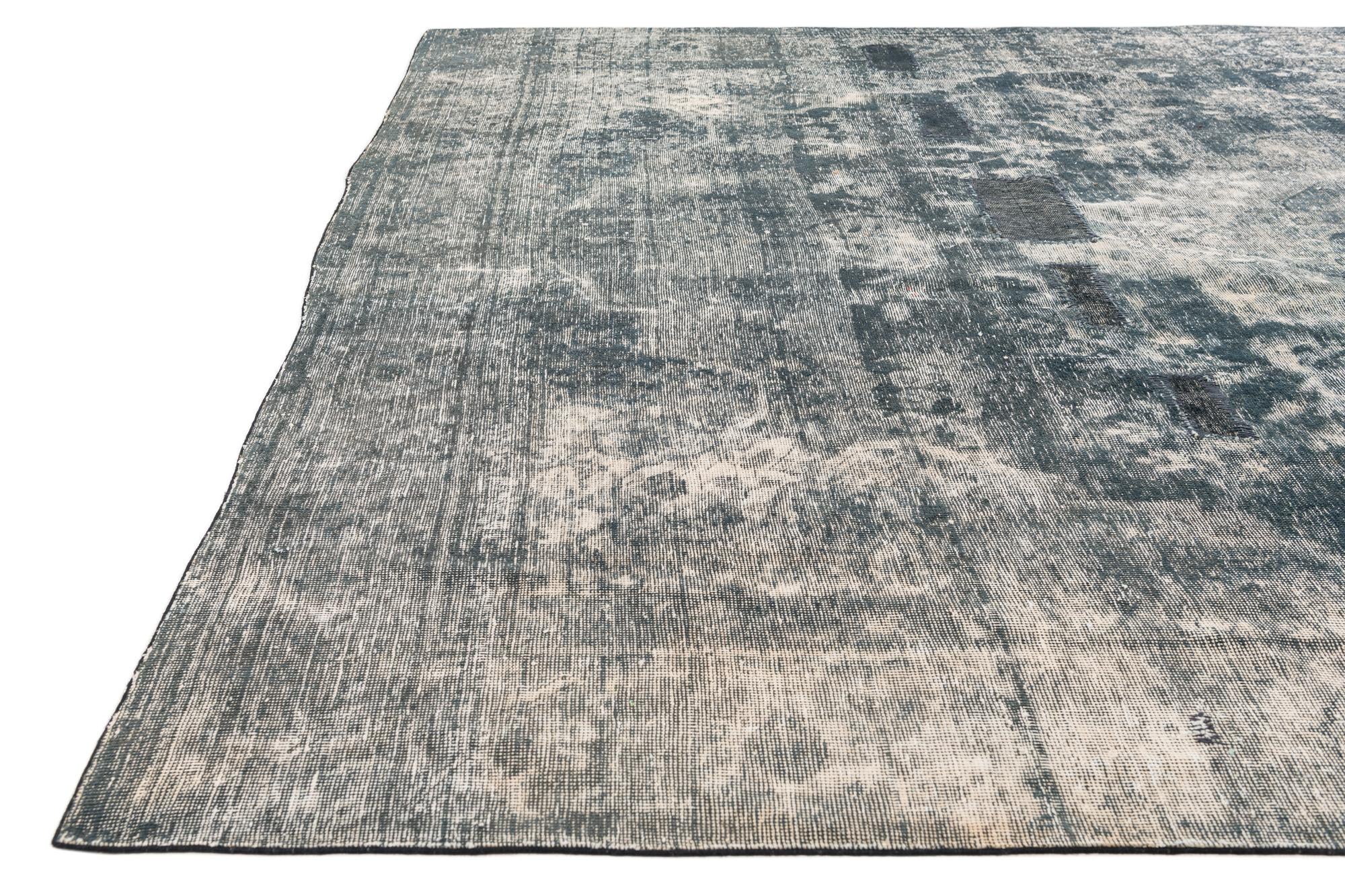 9' 3 x 12' 10 Hand Knotted Ultra Vintage Persian Wool Rug