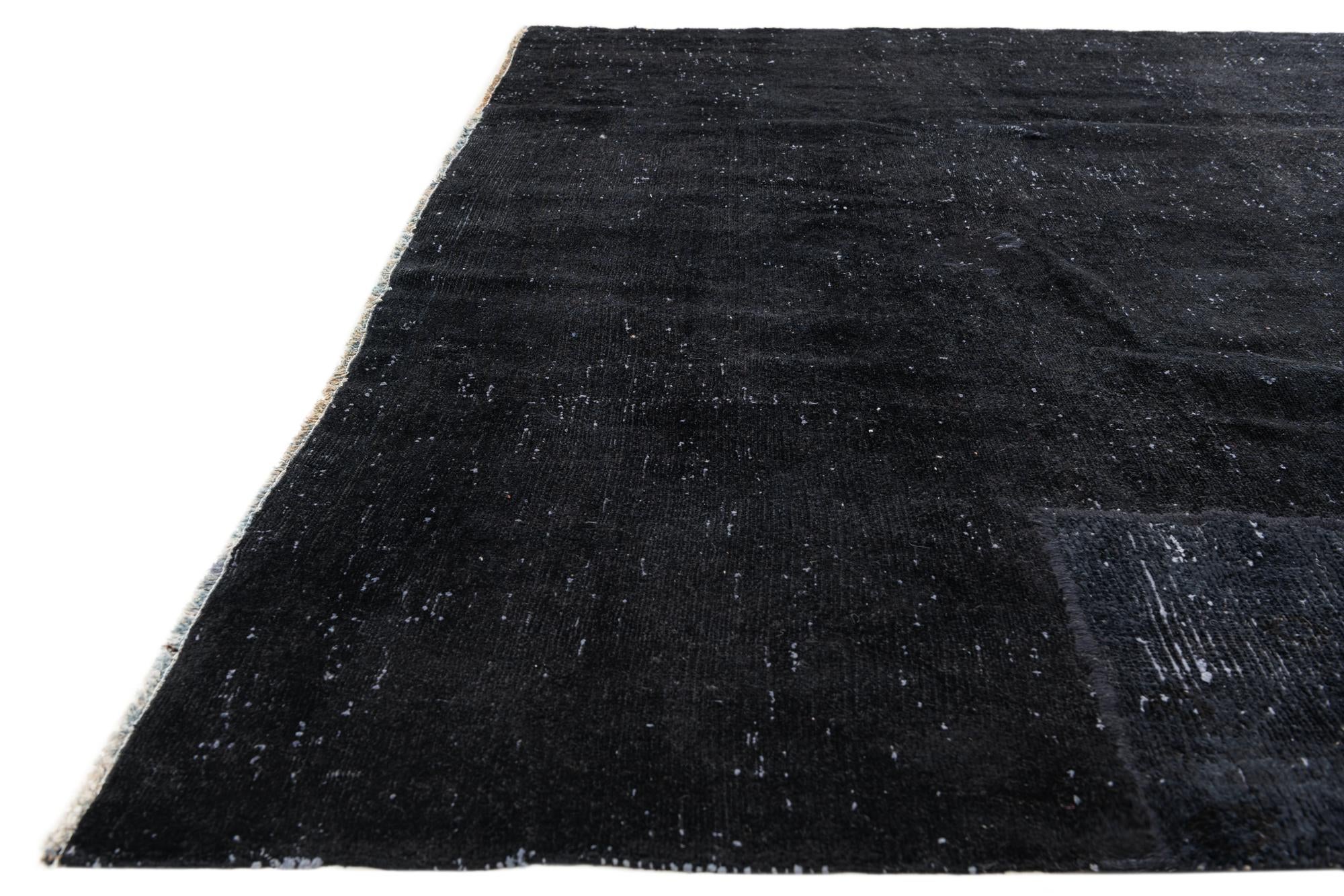 7' 2 x 9' Hand Knotted Ultra Vintage Persian Wool Rug