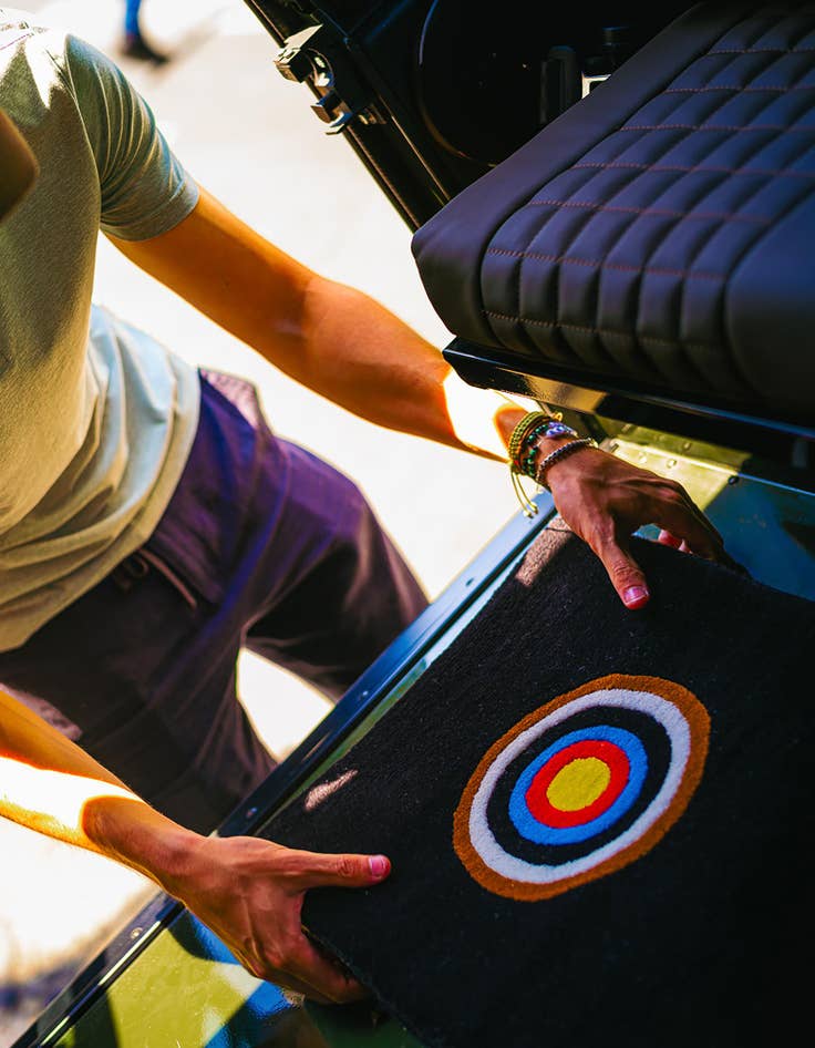 Detail image of 1' 4 x 2'  Hand Knotted WM Brown Driver Rug