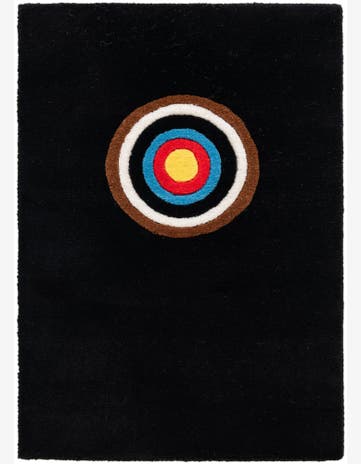 Black Hand Knotted WM Brown Driver Rug