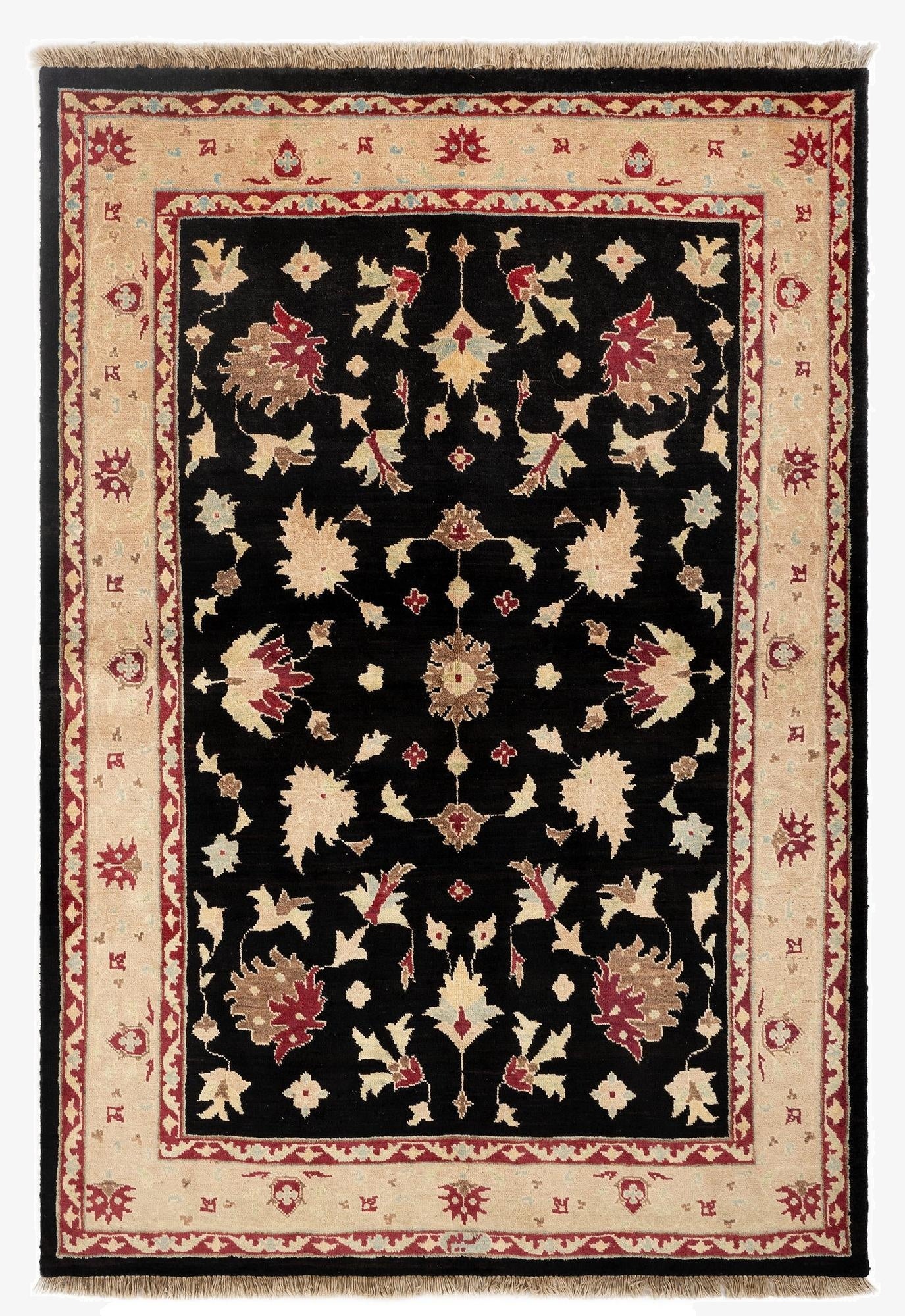 5' 1 x 7' 5  Hand Knotted Ziegler Wool Rug