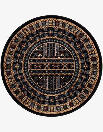Black Bokhara Round Rug