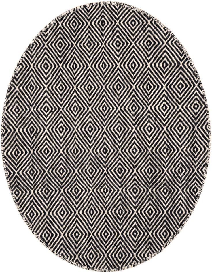 Detail image of 3' 1 x 3' 1 Hand Woven Geo Trellis Flatweave Round Rug