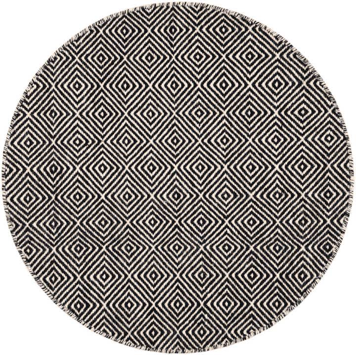 3' 1 x 3' 1 Hand Woven Geo Trellis Flatweave Round Rug