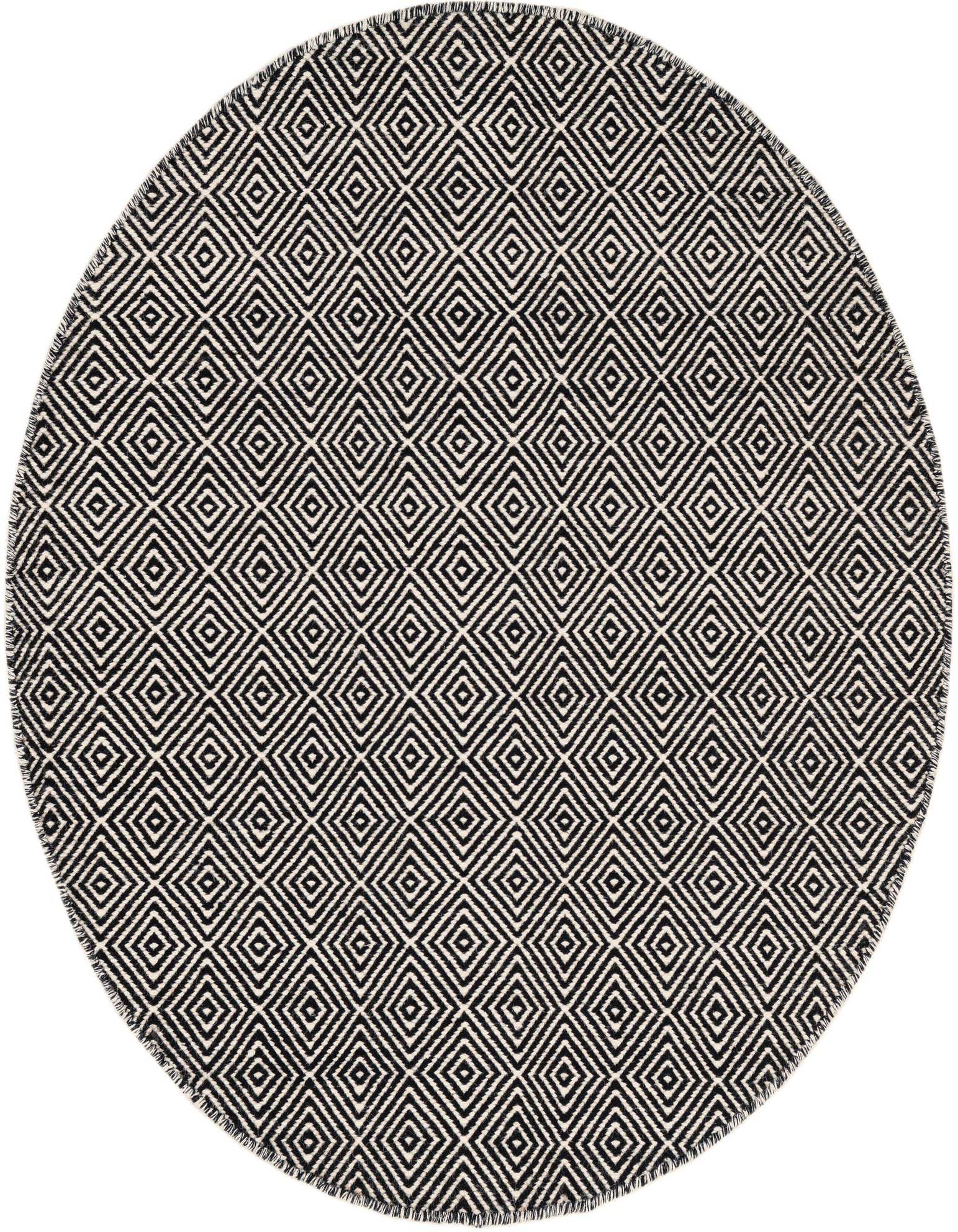 4' 1 x 4' 1 Hand Woven Geo Trellis Flatweave Round Rug