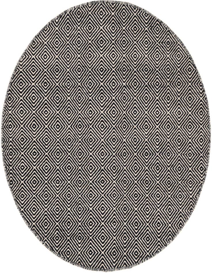 Detail image of 4' 1 x 4' 1 Hand Woven Geo Trellis Flatweave Round Rug