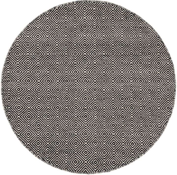 4' 1 x 4' 1 Hand Woven Geo Trellis Flatweave Round Rug
