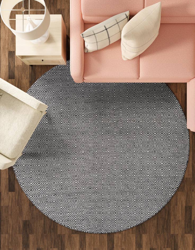 Detail image of 12' x 12' Geo Trellis Flatweave Round Rug