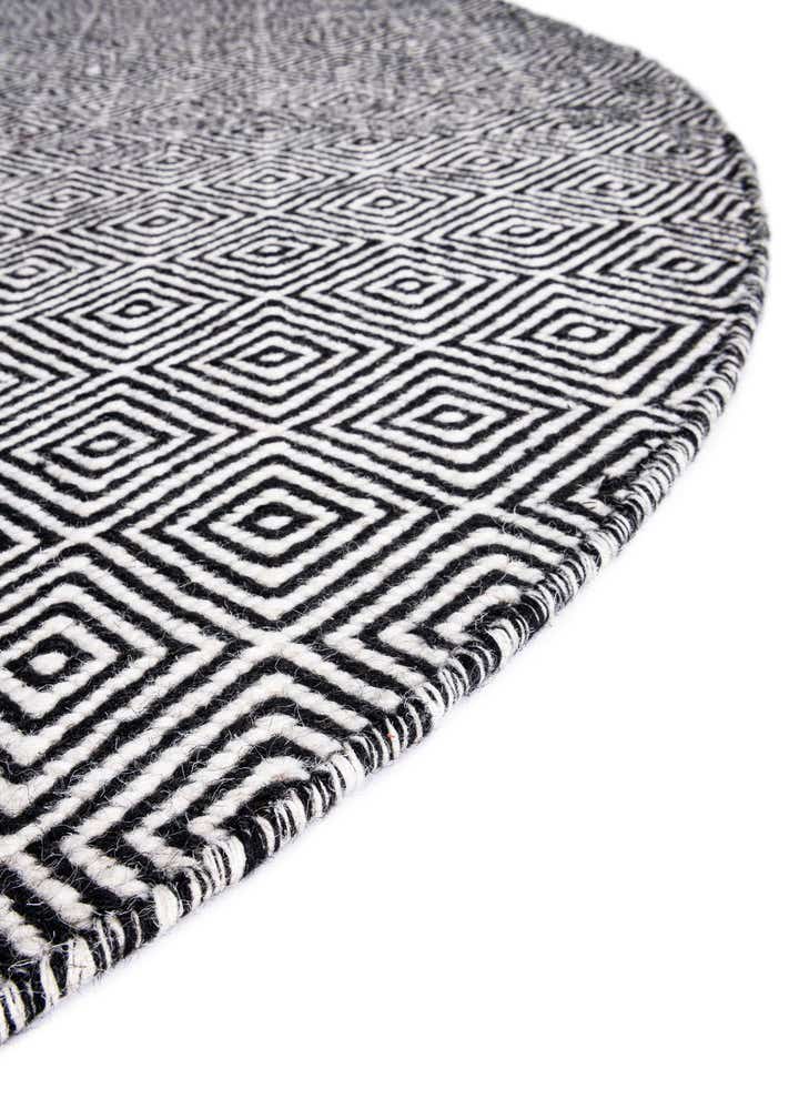 10' x 10' Hand Woven Geo Trellis Flatweave Round Rug