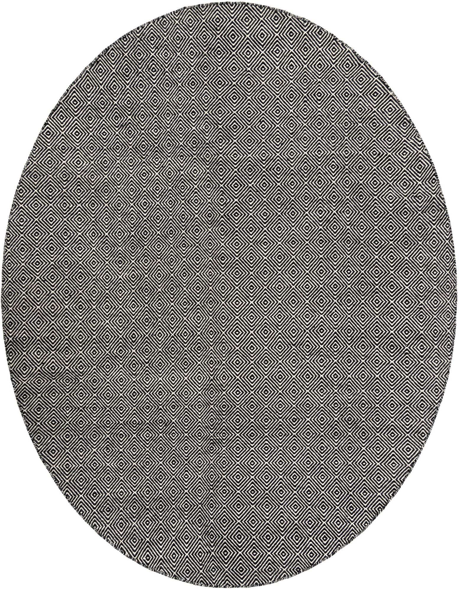 7' 10 x 7' 10 Hand Woven Geo Trellis Flatweave Round Rug