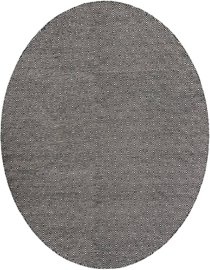 Detail image of 7' 10 x 7' 10 Hand Woven Geo Trellis Flatweave Round Rug