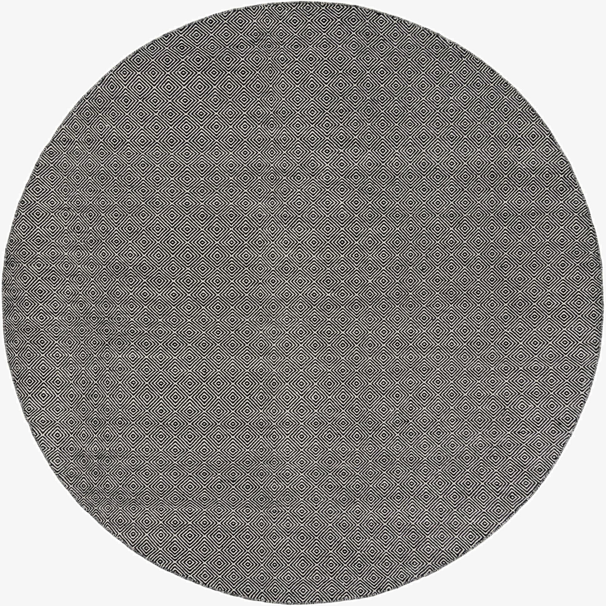 305cm x 305cm  Hand Woven Geo Trellis Flatweave Round Rug