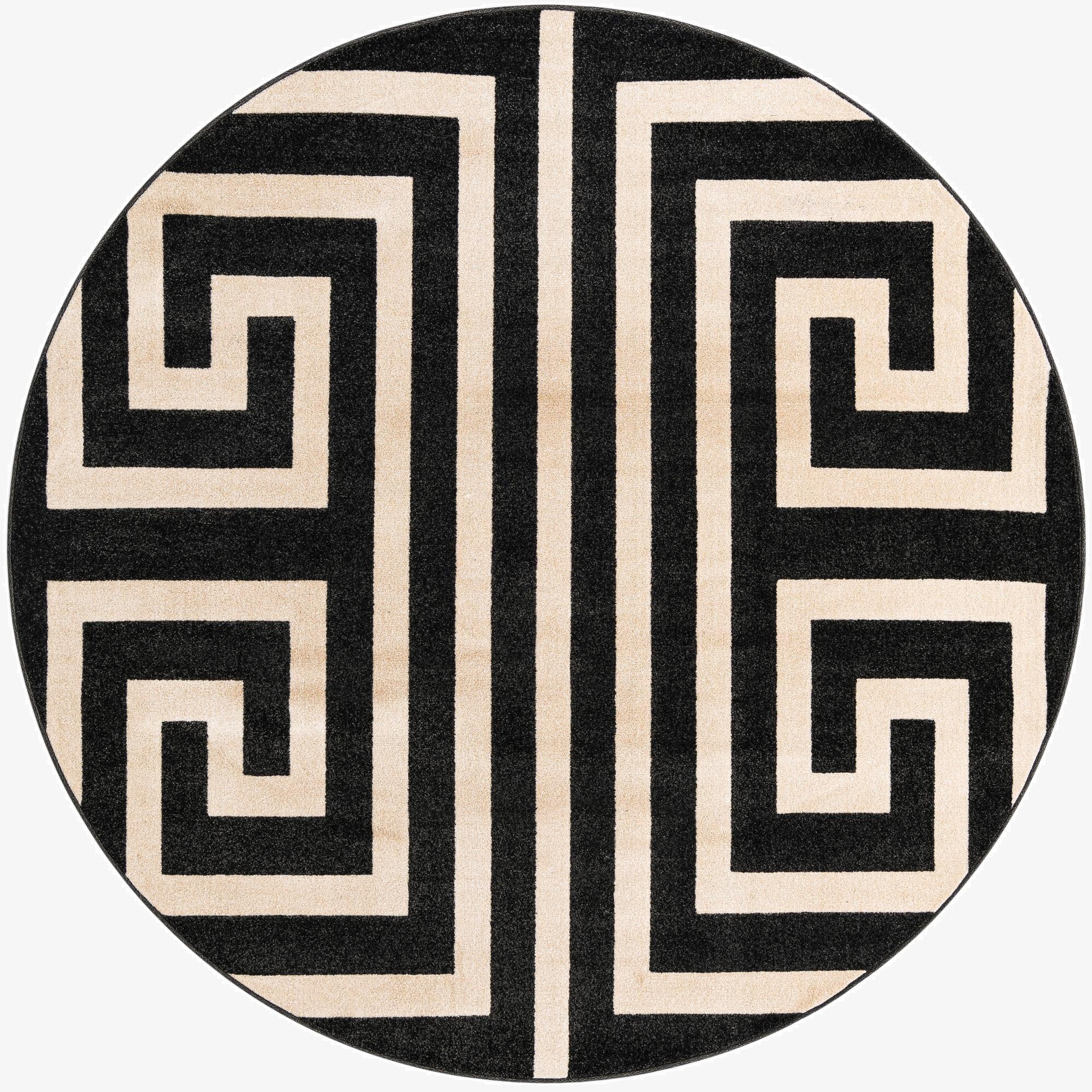 7' 10 x 7' 10 Greek Key Round Rug