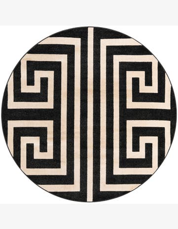 Black Hera Round Rug