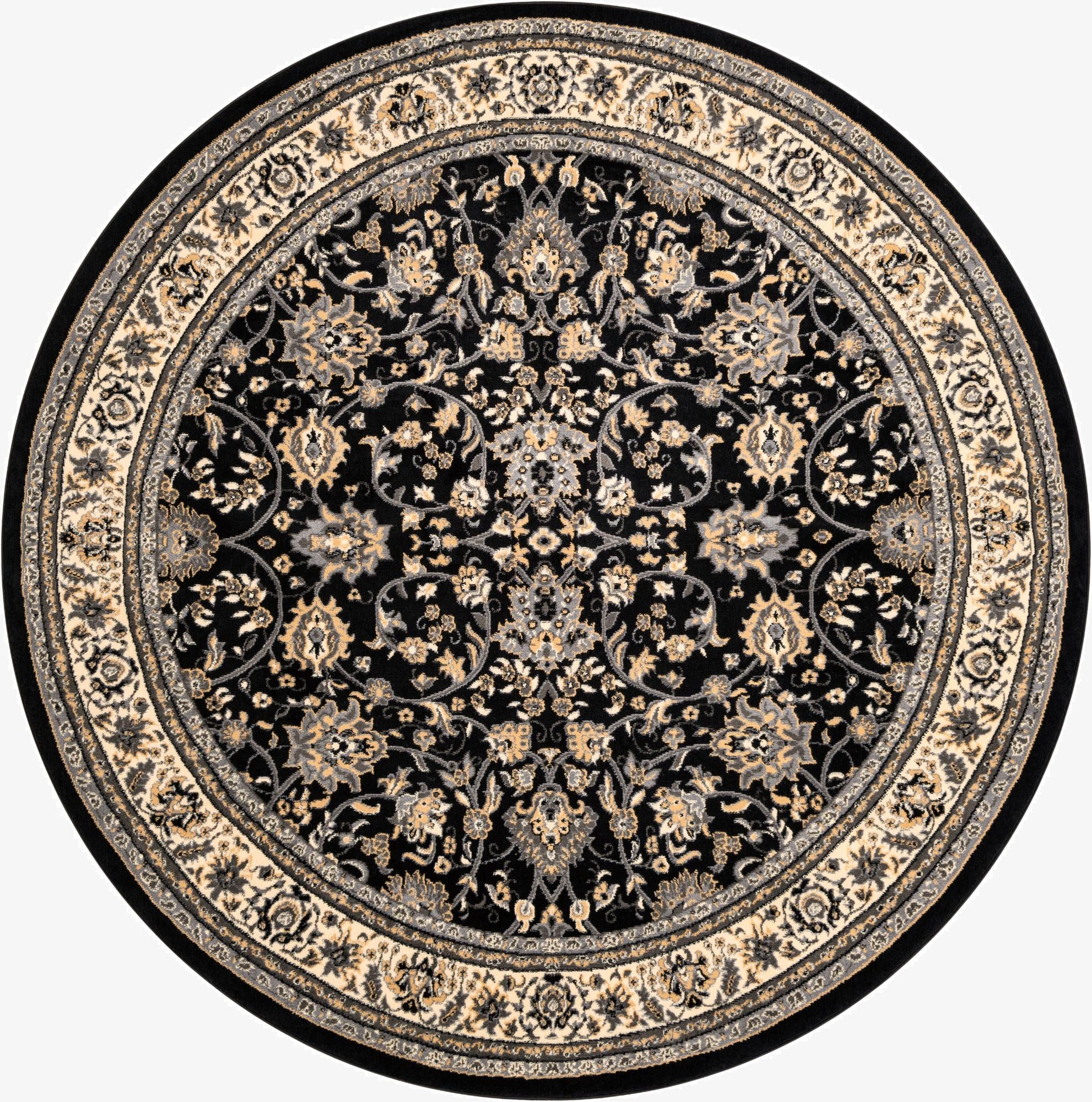 7' 10 x 7' 10 Kashan Design Round Rug