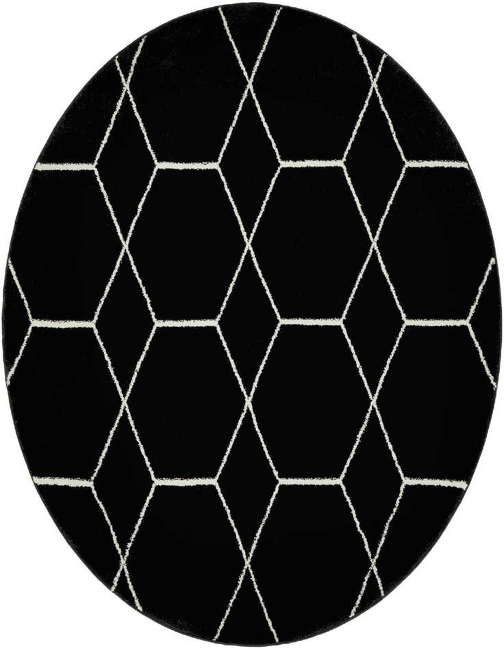 Detail image of 5' 3 x 5' 3 Lattice Frieze Round Rug