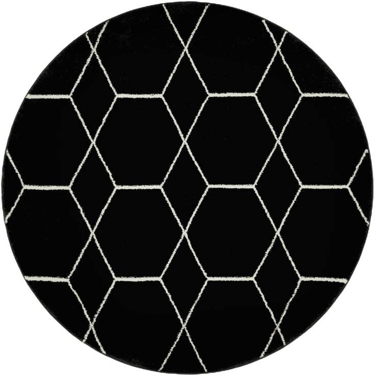 Detail image of 5' 3 x 5' 3 Lattice Frieze Round Rug