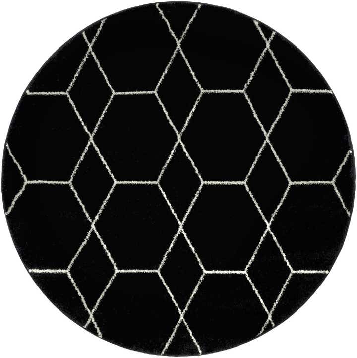 4' x 4' Lattice Frieze Round Rug