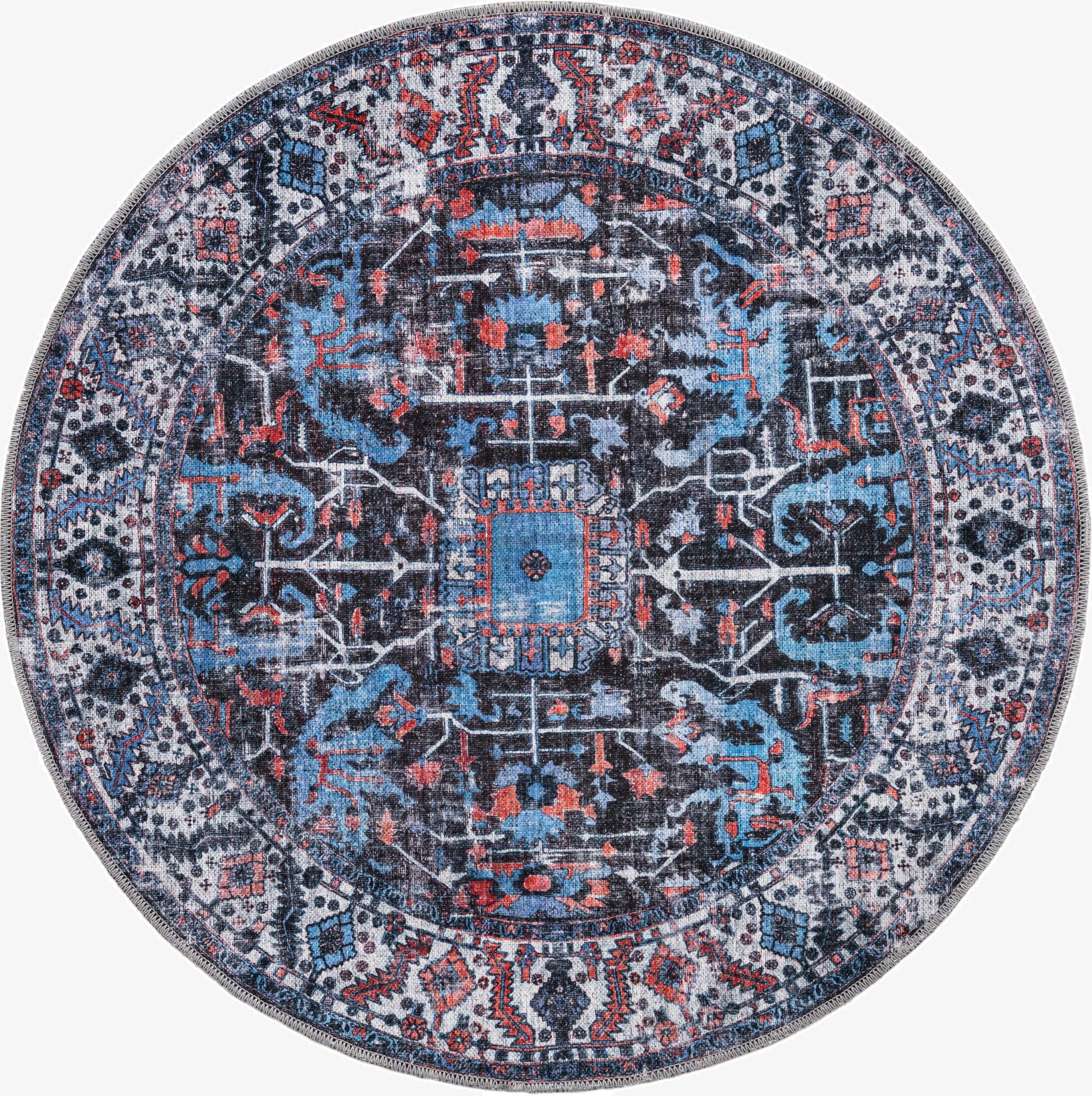 4' x 4'  Washable Mangata Round Rug