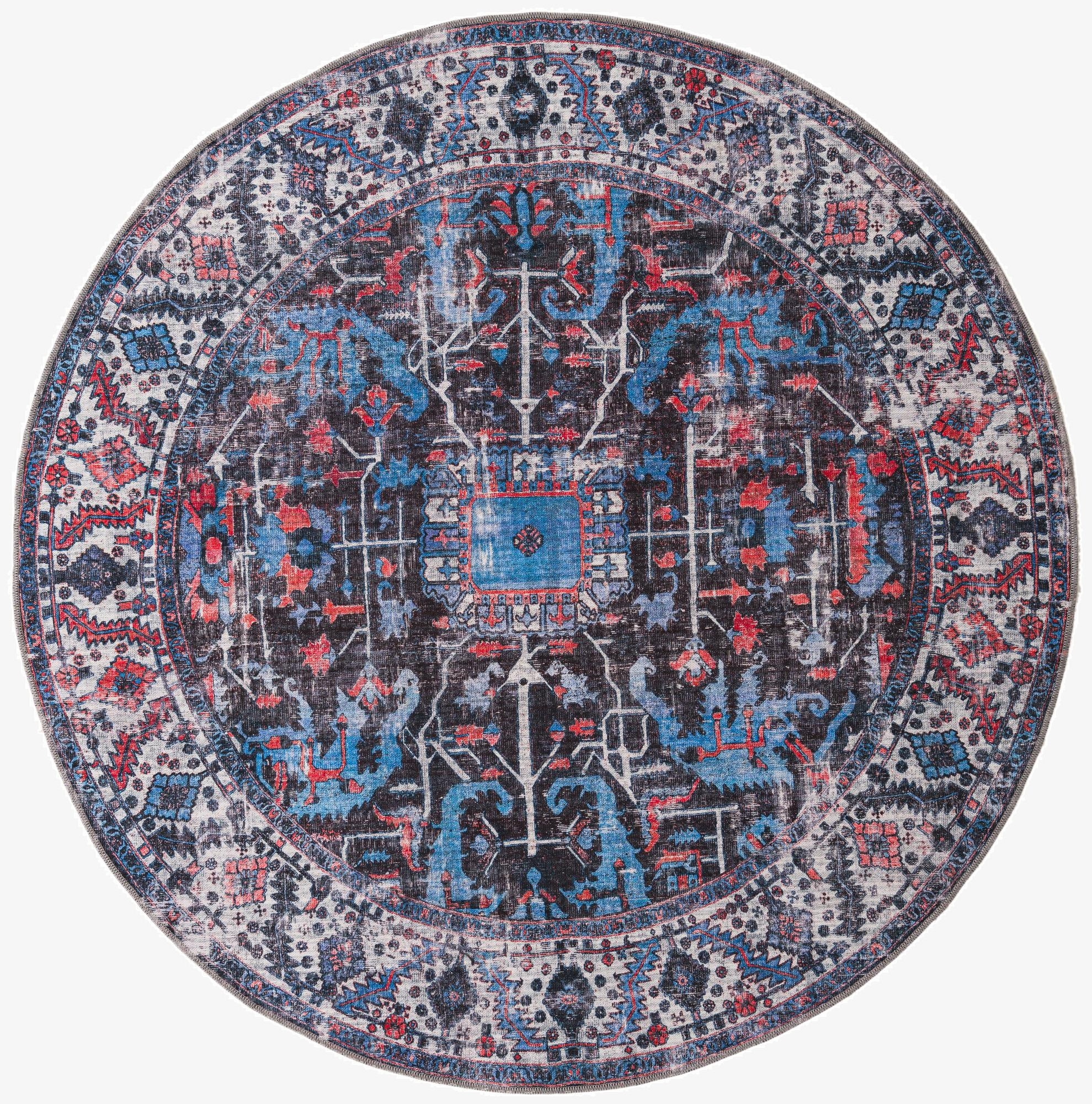 7' 3 x 7' 3  Washable Mangata Round Rug