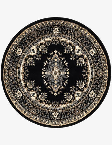 3' x 3' Mashad Design Round Rug