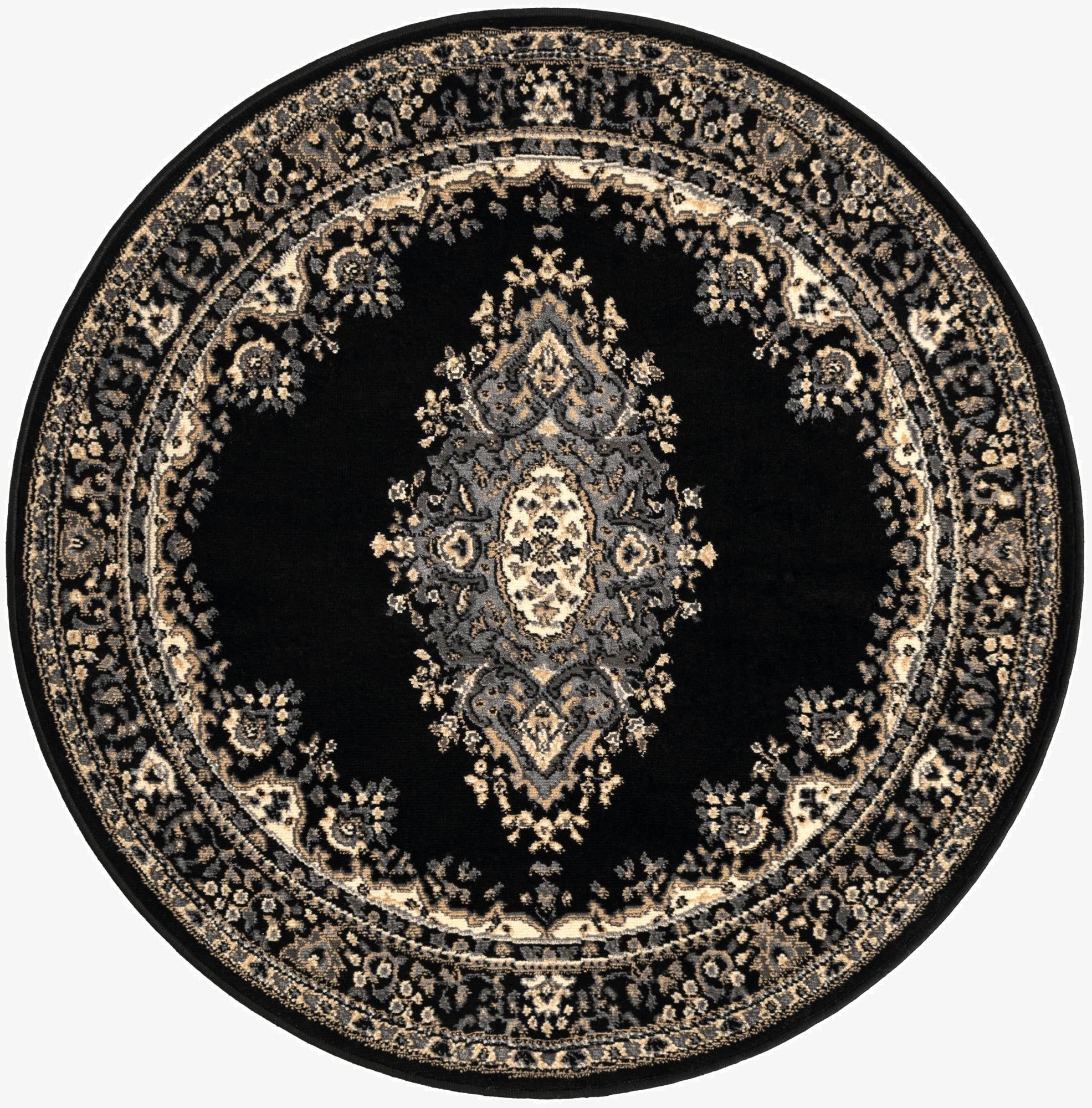 Primary image 4' x 4' Mashad Design Round Rug