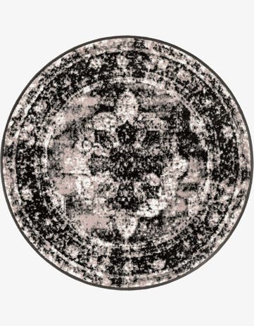 Black Monaco Round Rug