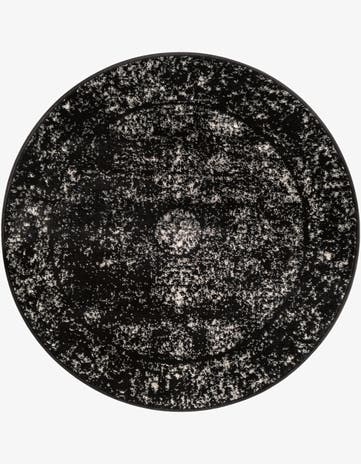 Black Monaco Round Rug