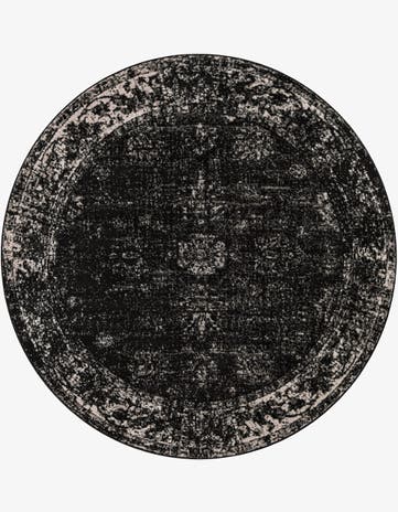 Black Monte Carlo Round Rug